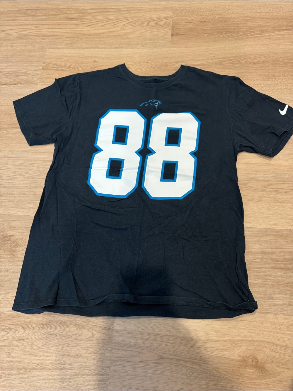 Nike Black Tee with White and Light Blue 88